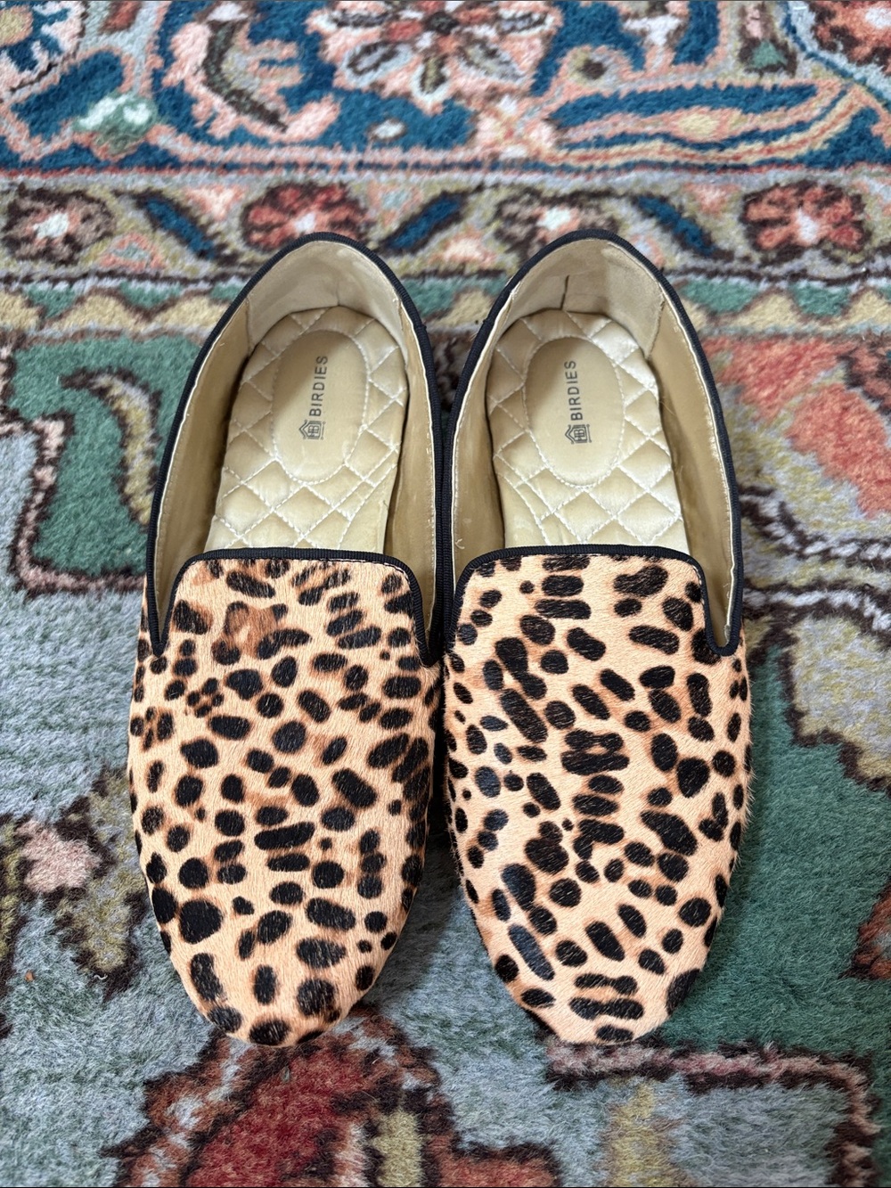 Birdies Starling leopard calf hair loafers 7.5